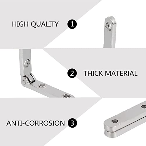 10 Pcs 90 Degree Hinges Wooden Box Gift Wine Jewellery Box Chest Case Hinge Cabinet Hardware with Screws (Silver) - color: Silver
