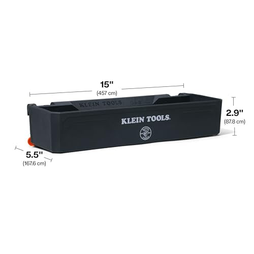 KLEIN TOOLS BC701SL Tray Module Rail System Attachment, 25-Pound Load Rating, Catch All Tray, Weather-Resistant Modular Storage for Man Lifts, Scissor Lifts, and Elevated Work Platforms - size: Catch All Tray