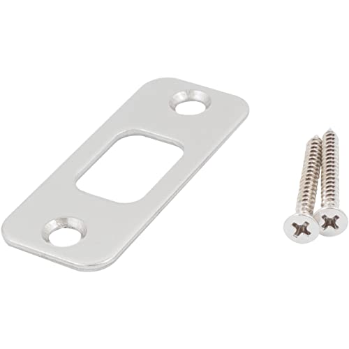 Stone Harbor Hardware Round Corner Deadbolt Strike Plate, 1-1/8" x 2-3/4", 2-1/8" Center-to-Center, Satin Nickel - color: Satin Nickel