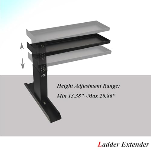 Heavy Duty Ladder Extender Pro & Stabilizer Adjustable Height 9.53" - 19", Compatible with Single & Extension Ladders Stair Ladder Leveler with Anti-Slip, Ideal for Home