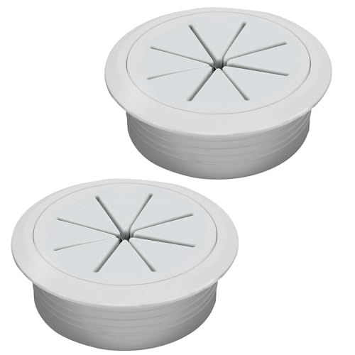 Desk Grommet 2-1/16" (53 mm), Desk Hole Cover for Cables Grey, Cable Grommet ABS Plastic, Desk Hole Grommet for Office and Home Table Cable, Detachable & Flexible Cable Cord Organizer-2 Pcs - size: 2-1/16"(53 mm)-2Pcs, style: Grey