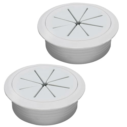 Desk Grommet 2-1/16" (53 mm), Desk Hole Cover for Cables Grey, Cable Grommet ABS Plastic, Desk Hole Grommet for Office and Home Table Cable, Detachable & Flexible Cable Cord Organizer-2 Pcs - size: 2-1/16"(53 mm)-2Pcs, style: Grey