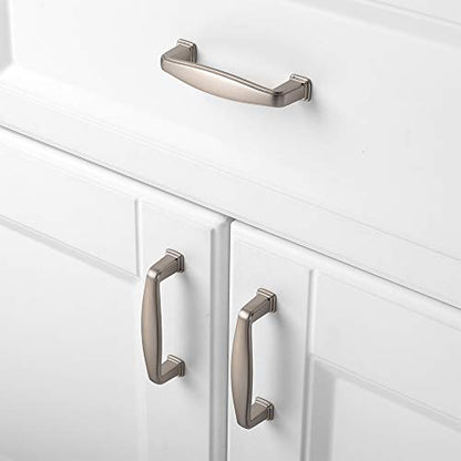 KOOFIZO 30 Pack 3 Inch Brushed Nickel Kitchen Cabinet Pulls Satin Silver Cabinet Handles Nickel Cabinet Hardware for Kitchen Cabinets 1817 Drawer Dresser Cupboard Bedroom - color: Brushed Nickel, size: 3" CC - 30Pcs