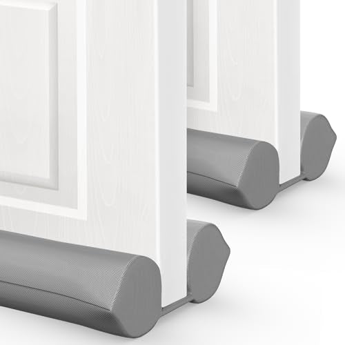2 Pack Under Door Draft Stopper - Bottom Door Gap Filler & Seal - Fits 30” to 36” Door, Block Cold Air, Noise, Sound, Wind, Bugs, Easy to Install, Double Side Block, No Adhesive, Gray - color: Gray, size: 36 Inch (Pack of 2)