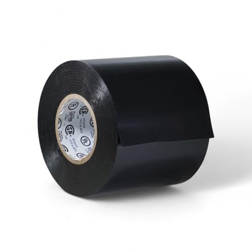 GGR Supplies T.R.U. EL7566-AW Professional Grade Rubber Black PVC Electrical Tape, Rated up to 600 Volts and 176 F - UL/CSA/CE Listed Synthetic: 3 in. x 66 Ft. (8 Mil) - size: 3 in. x 66 ft. (72mm)