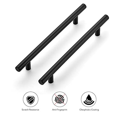 Ravinte 10 Pack 8-13/16 Inch Cabinet Handles Matte Black Stainless Steel Kitchen Drawer Pulls Cabinet Pulls 8-13/16"Length,6-1/4" Hole Center - size: 8-13/16 Inch（6-1/4 Inch Hole Center）