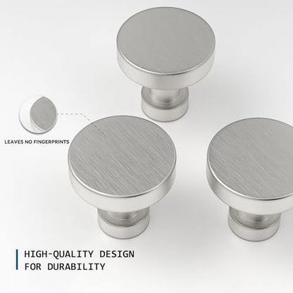 20 Pack Cabinet Knobs Brushed Nickel Drawer Knobs Solid Dresser Knobs for Dresser Drawers - color: Brushed Nickel, size: 20 Pack