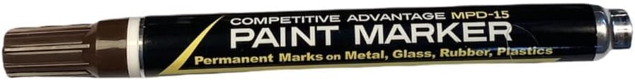 Enamel Paint Markers MPD-15 | BROWN - 1 Pack | Permanent Marks on Metal, Glass, Rubber, Plastic & more, Waterproof UV Resistant - color: Brown