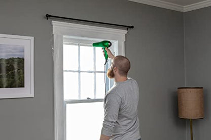 Duck Brand Window Insulation Kit - Winter Seal Kit Fits up to 10 Windows - Rolled Shrink Film Cuts to Size for Easy Indoor Installation - Tape Included - 62 in. by 420 in.- Clear - size: 10 windows