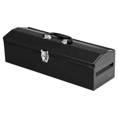 Portable Tool Box,Metal Latch Closure, 19" Hip Roof Style, Ideal for Trailer, Mechanic, DIY-ers, Car Toolbox, Workshops, Garages, Repair Shops,Black - size: 1P-19in-Black