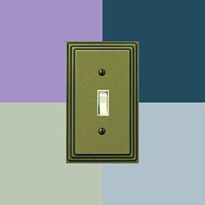 AMERELLE 84TTTRB Steps Triple Toggle Cast Metal Wallplate in Rustic Brass - color: Rustic Brass, size: 3 Toggle