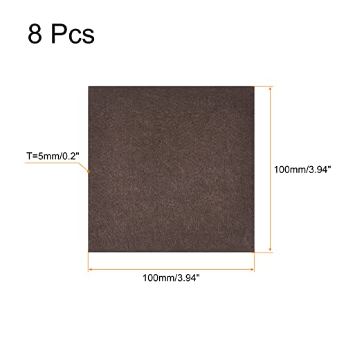 uxcell Felt Furniture Pads, 4-inch x 4-inch Self Adhesive Cuttable Anti Scratch Square Floor Protectors for Furniture Legs Hardwood Floor, Brown 8Pcs - size: 4-inch x 4-inch