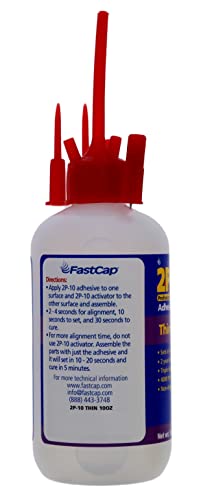 FastCap 2P-10 - Thin – High Performance Super Glue - CA (Cyanoacrylate Adhesive) -10 oz/283g. Perfect for Micro or Hairline Cracks. 2-Part Adhesive. Activator Sold Separately (1-Bottle) - style: Thin