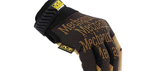 Mechanix Wear Original Leather Gloves - Durable Synthetic Leather Gloves for Protecting Hands - Comfort Fit - Breathable - Abrasion Resistant - Machine Washable - Brown/Black - Medium - size: Medium