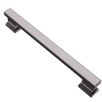 Alzassbg 10 Pack Brushed Black Nickel Cabinet Pulls, 6-1/4 Inch(160mm) Hole Centers Kitchen Cabinet Handles for Cabinets and Drawers AL3061BBN - color: Brushed Black Nickel, size: 6-1/4" Hole Center