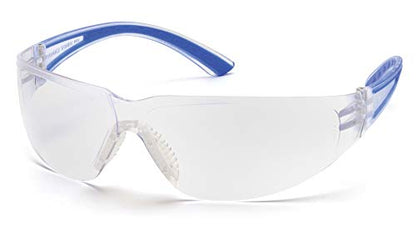 Pyramex Cortez Safety Eyewear, Clear Anti-Fog Lens With Black Temples - color: Navy Temples/Clear Lens