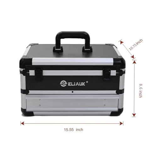 ELIAUK Tool Box Hard Case Tool Organizer Storage Cabinet Carry Case Tool box with Drawers(Silver) - color: Silver