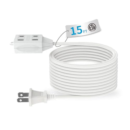 TiFFCOFiO Indoor Extension Cord, 2 Prong 15 Feet Extension Cord, 3 Polarized Outlets with Safety Slide Windows,13A/1625W, 16 AWG, 1 Pack - size: 15FT 1 PACK