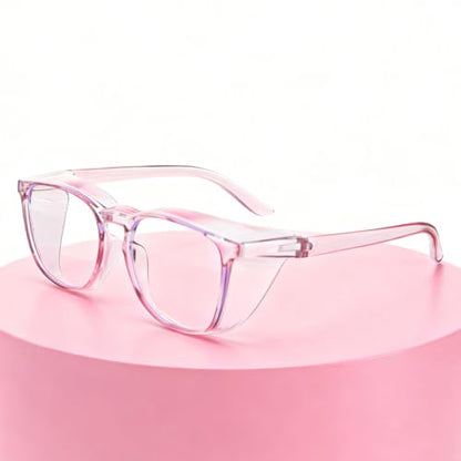 Ptwola Clear Safety Glasses Anti Fog Nurses Goggles Anti Scratch Protective Eyewear Lab Goggles with Side Protect Clean Cloth