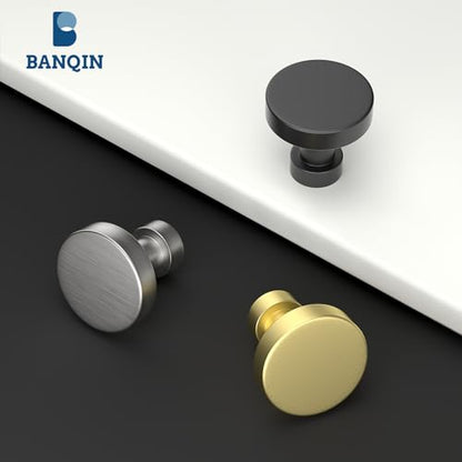 10 Pack Cabinet Knobs Brushed Nickel Drawer Knobs Solid Dresser Knobs, Modern Kitchen Cabinet Knobs Round Nickel Knobs for Dresser Drawers - color: Brushed Nickel, size: 10 Pack
