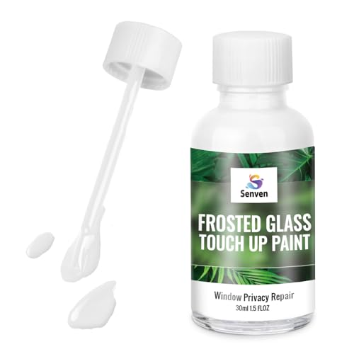SENVEN Frosted Glass Touch Up Paint for Window Repair- Acrylic Window Privacy Paint, Waterproof & UV Resistant, Frosted Glass for Bathroom, Kitchen, Room, Sliding Door, Semi-Gloss, 1.5 oz, 30ML - color: Frosted Glass 1.5oz