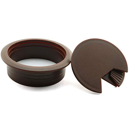 HJ Garden 2pcs 2inch Desk Wire Cord Cable Grommets Hole Cover for Office PC Desk Cable Cord Organizer Plastic Cover(Dark Brown) - size: 2inch