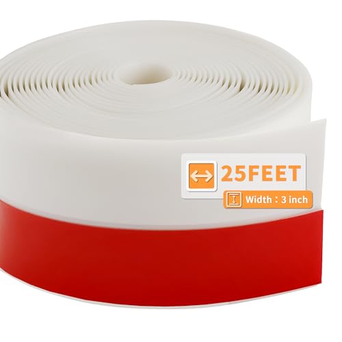 25 Feet Silicone Weather Stripping 3 inch Width Door Seal Strip Seal for Door Bottom, Gap, Side, Suitable for Barn and Garage Door - color: White, size: 3 Inch x 25 Feet