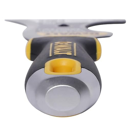 DEWALT 9-in-1 Painter's Tool | Straight Scraper, Curved Scraper, Gouger, Roller Cleaner, Can Opener, Bottle Opener, Nail Puller, Screwdriver, Hammer | Carbon Steel w/Soft Grip Handle | DXTT-2-200