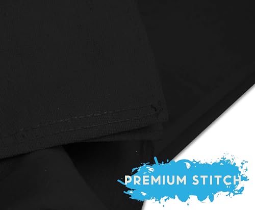 ZUPERIA Black Drop Cloth (8 x 10 Feet - Pack of 2) - Pure Canvas Drop Cloth for Painting, Curtains & Floor Protection, Washable & Reusable Tight Woven Paint Cover for Multipurpose use - size: 8 x 10 - 2 Pack