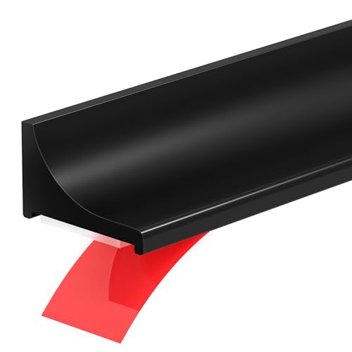 67Inch Shower Threshold Water Dam, Self-Adhesive Silicone Shower Barrier Water Stopper Shower Door Bottom Seal Strip Shower Splash Guard for Bathroom Kitchen Bathtub - color: Black, style: 67 inch
