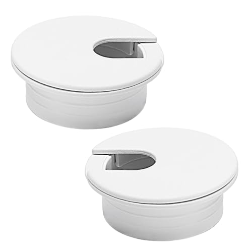 EASYEAH 2 Pcs Desk Grommet 2" / 50 mm, Desk Cord Hole Cover, Cable Grommet ABS Plastic, Desk Hole Grommet for Home & Office Pc, Detachable Cable Cord Organizer-White - color: White 2pcs, size: 2" / 50 Mm