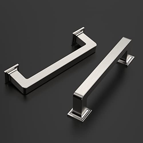 Amerdeco 10 Pack Brushed Satin Nickel Cabinet Pulls 3 Inch(76MM) Hole Centers Kitchen Cabinet Handles Cabinet Hardware Kitchen Handles for Cabinets Cupboard Handles Drawer Pulls ZH0019 - color: Brushed Satin Nickel, size: 3"/76mm Hole Center