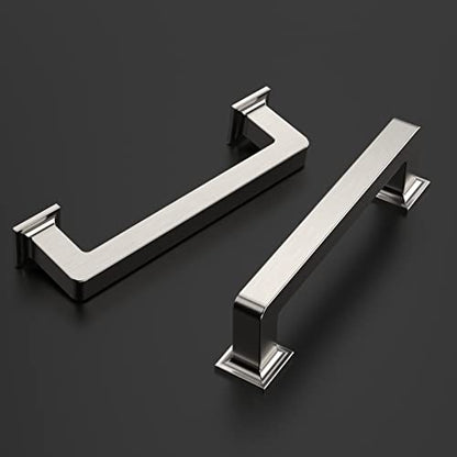 Amerdeco 10 Pack Brushed Satin Nickel Cabinet Pulls 3 Inch(76MM) Hole Centers Kitchen Cabinet Handles Cabinet Hardware Kitchen Handles for Cabinets Cupboard Handles Drawer Pulls ZH0019 - color: Brushed Satin Nickel, size: 3"/76mm Hole Center