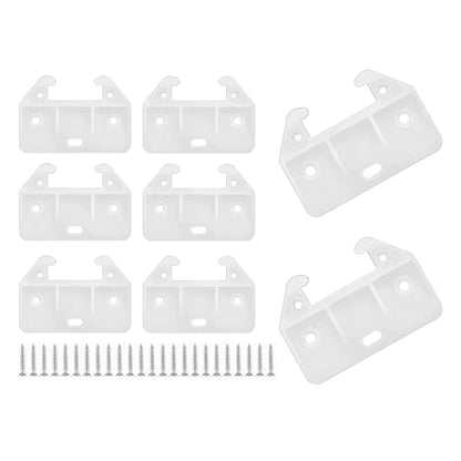 Drawer Guides Plastic Drawer Track Rail Guide Brackets for Dresser Cabinet Closet Drawers, White, 8 PCS