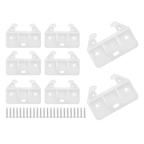 Drawer Guides Plastic Drawer Track Rail Guide Brackets for Dresser Cabinet Closet Drawers, White, 8 PCS