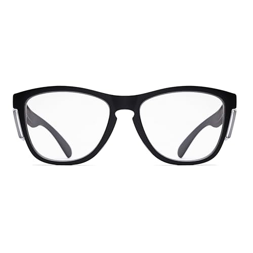Z87 Anti-Fog Photochromic UV400 Blue Light Blocking Impact Resistant Protective Wraparound safety Glasses - color: Matte Black