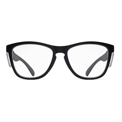 Z87 Anti-Fog Photochromic UV400 Blue Light Blocking Impact Resistant Protective Wraparound safety Glasses - color: Matte Black