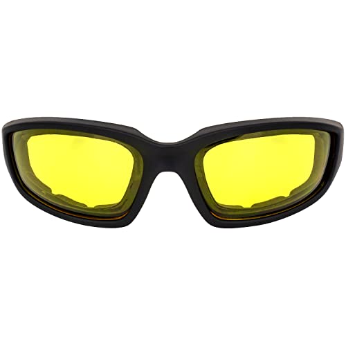 Global Vision Eyewear Kickback Sunglasses with EVA Foam - color: Yellow Lens