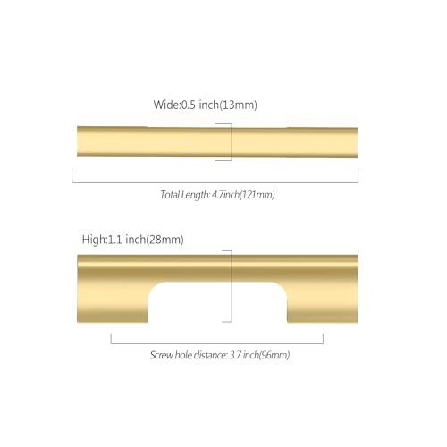 Asidrama 10 Pack 3.75 Inch(96mm) Brushed Gold Kitchen Cabinet Handles, Cabinet Pulls Kitchen Cabinet Hardware Cupboard Handles Drawer Pulls - color: Brushed Gold, size: 3.75" Hole Center(96mm), style: 10 Pack