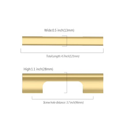 Asidrama 10 Pack 3.75 Inch(96mm) Brushed Gold Kitchen Cabinet Handles, Cabinet Pulls Kitchen Cabinet Hardware Cupboard Handles Drawer Pulls - color: Brushed Gold, size: 3.75" Hole Center(96mm), style: 10 Pack