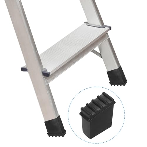 PATIKIL Step Ladder Foot Mat, 4 Pack Herringbone Ladder Feet Cover Non-Slip Rubber Cap Ladder Legs Accessories Replacement for Ladder Protection, Black