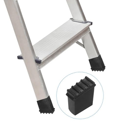 PATIKIL Step Ladder Foot Mat, 4 Pack Herringbone Ladder Feet Cover Non-Slip Rubber Cap Ladder Legs Accessories Replacement for Ladder Protection, Black