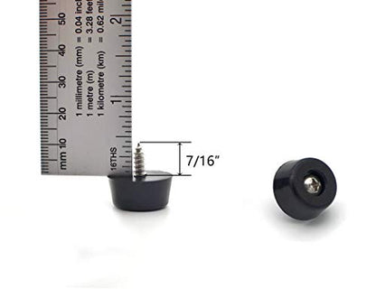 Rubber Feet for Cutting Board with Stainless Screws, 12 Pieces Non Slip Rubber Bumper Feet for Electronics 13/16" W x 3/8" H