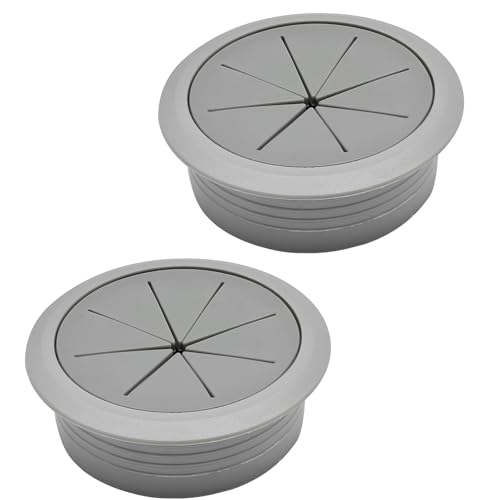 Desk Grommet 2-1/16" (53 mm), Desk Hole Cover for Cables Dark Grey, Cable Grommet ABS Plastic, Desk Hole Grommet for Office and Home Table Cable, Detachable & Flexible Cable Cord Organizer-2 Pcs - size: 2-1/16"(53 mm)-2Pcs, style: Dark Grey