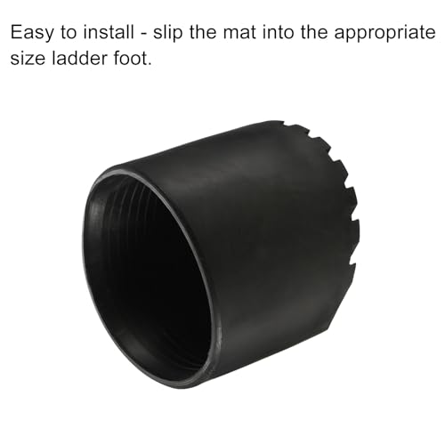 MECCANIXITY Ladder Non-Slip Feet Mat 64mm ID Rubber Round Telescopic Ladder Accessories Pad Cover Cushion for Ladder Protection Black Pack of 4 - size: 64mm