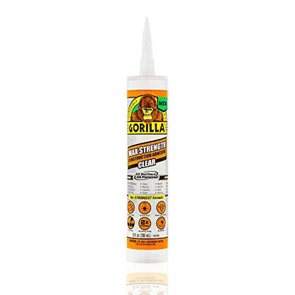 GORILLA 9 oz. Max Strength Construction Adhesive Clear (12-Pack)