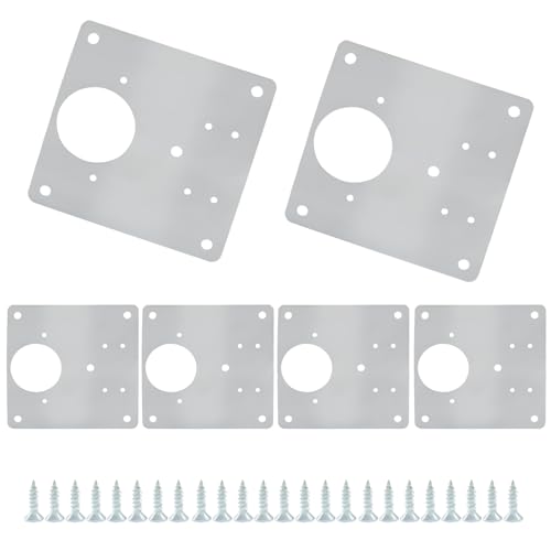 6 PCS Cabinet Hinge Repair Plate, Stainless Steel Hinge Repair Kit with Mounting Screws, for Kitchen, Cupboard, Cabinet Doors, Locker