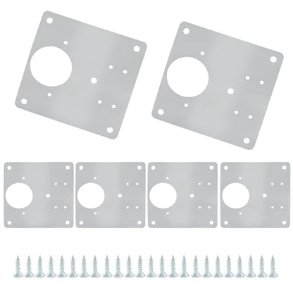 6 PCS Cabinet Hinge Repair Plate, Stainless Steel Hinge Repair Kit with Mounting Screws, for Kitchen, Cupboard, Cabinet Doors, Locker