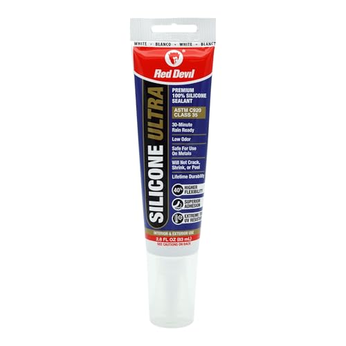 Red Devil 0785 Silicone Ultra 100% RTV Silicone Sealant, 2.8 oz. Tube, White, 1 Pack - color: White, size: 1 - Pack, style: 2.8 oz.
