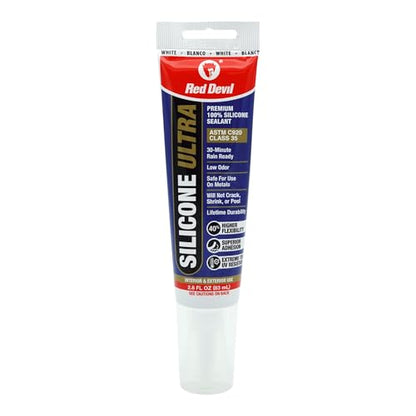 Red Devil 0785 Silicone Ultra 100% RTV Silicone Sealant, 2.8 oz. Tube, White, 12 Pack - color: White, size: 12 - Pack, style: 2.8 oz.